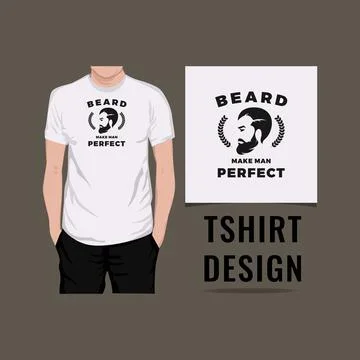 Beard make man perfect t shirt design vector illustration Stock Illustration