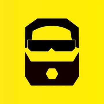 Beard man have surprised expression Stock Illustration