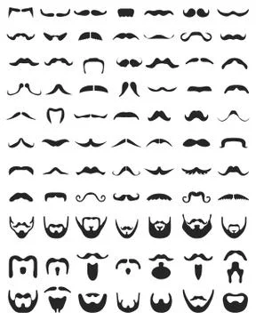 Beard with moustache Stock Illustration