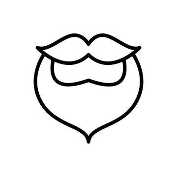 Beard, mustache icon. Simple line, outline vector elements of hipster style Illustrazione stock