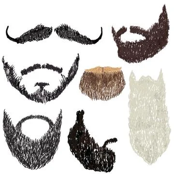 Beard with mustache Stock Illustration