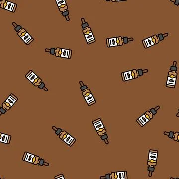 Beard oil hipster retro vector seamless pattern Stock Illustration
