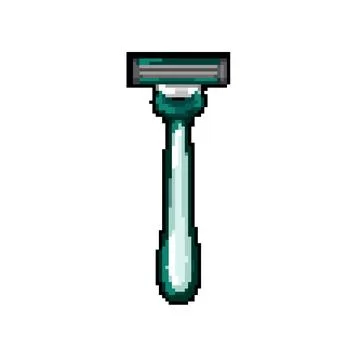 Beard shaver pixel art vector illustration Stock Illustration