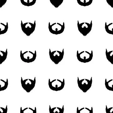 Beard Silhouette Seamless Pattern. Beard Silhouette Seamless Pattern. Must... Stock Photos