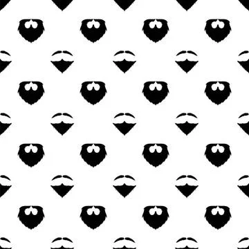 Beard Silhouette Seamless Pattern. Beard Silhouette Seamless Pattern. Must... Stock Photos