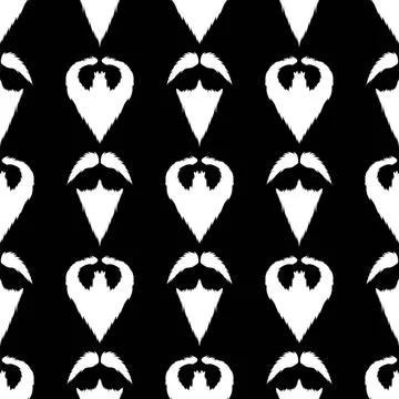 Beard Silhouette Seamless Pattern Beard Silhouette Seamless Pattern. Musta... Stock Photos