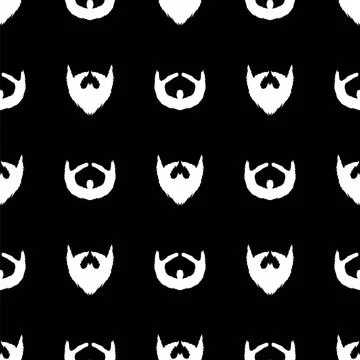 Beard Silhouette Seamless Pattern Beard Silhouette Seamless Pattern. Musta... Stock Photos