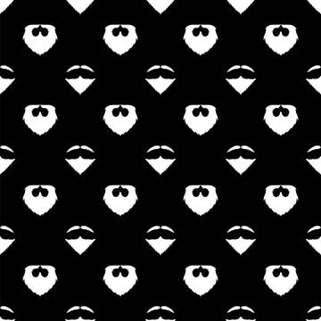 Beard Silhouette Seamless Pattern.Background Beard Silhouette Seamless Pat... Stock Photos