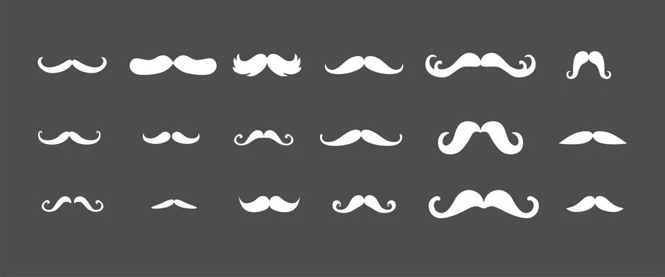 Beard silhouette set. Vector stock illustration isolated on black chalkboard Stock Illustration
