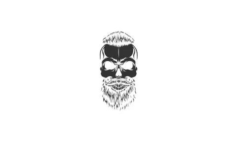 Beard Skull Illustrazione stock