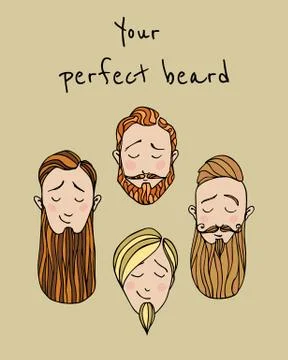 Beard styles illustration Stock Illustration