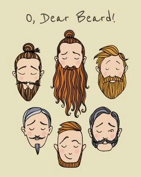 Beard styles illustration Illustrazione stock