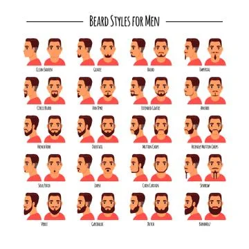 Beard styles for men icon set, vector illustration Illustrazione stock