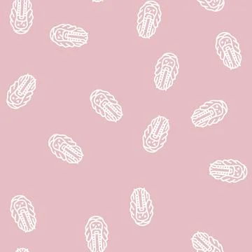 Beard viking line seamless pattern Stock Illustration