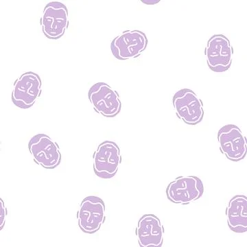 Beard without mustache beard glyph seamless pattern イラスト素材