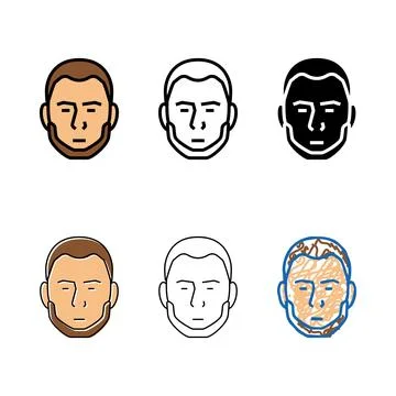 Beard without mustache beard multipack color icon vector Stock Illustration