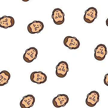 Beard without mustache beard vector seamless pattern Stock Illustration