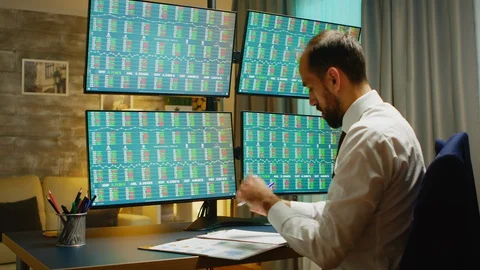 Bearded businessman taking notes Stock Footage 127960243