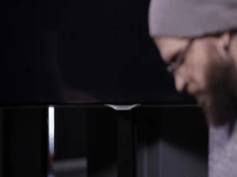 The bearded drummer Stock Footage 70058486