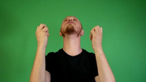 Bearded guy asks god for help Stock Footage 115236466