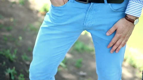 The bearded guy in a shirt in the Park Stock Footage 66064131