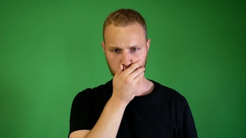 The bearded guy is very worried Stock Footage 115237184