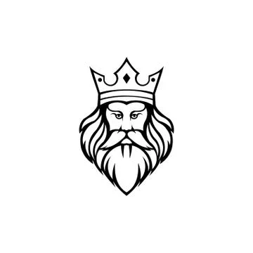 Bearded king logo.king man Stock Illustration