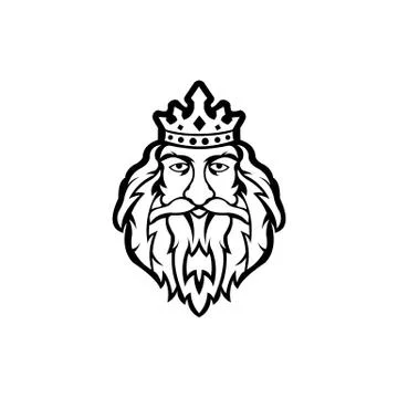 Bearded king logo.king man Stock Illustration