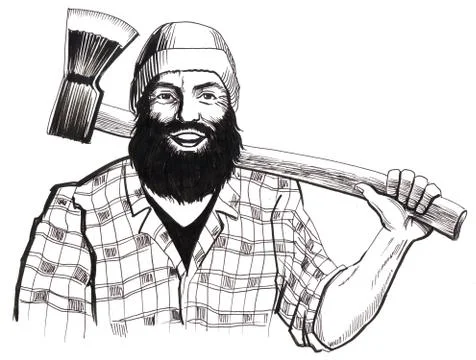 Bearded lumberjack Stock Illustration