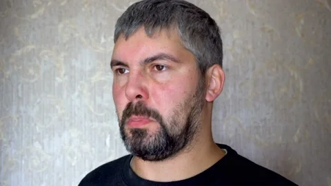 Bearded man is allergic 4K Video stock 117173316