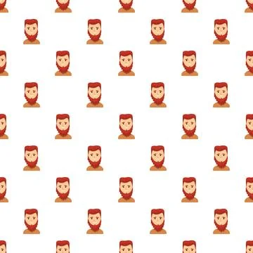 Bearded man avatar characters forming a seamless pattern Stock Illustration