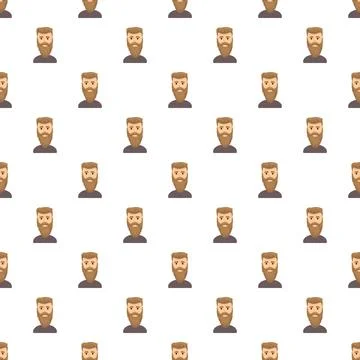 Bearded man avatar icons creating seamless pattern background イラスト素材