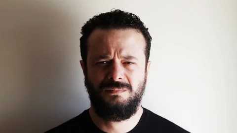 Bearded Man Crying, Covering Face With Hands, Family Problem, Shame 스톡 동영상 127472224