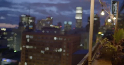 Bearded man drinks beer in Downtown LA at night 4K Stock Footage 63447772