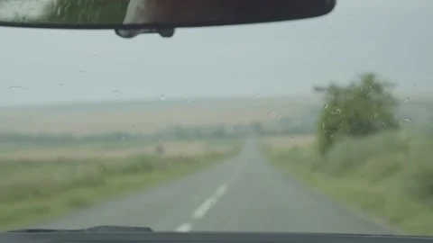 Bearded man driving in the rain 库存影片 159755209