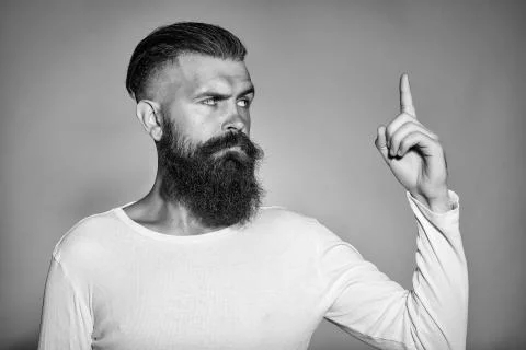 Bearded man with gesture Stock Photos
