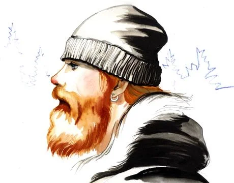Bearded man Illustrazione stock