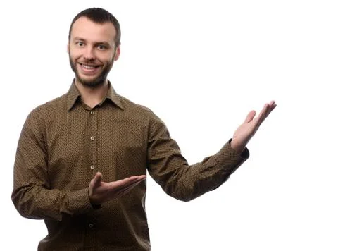 Bearded man isolated Stock Photos