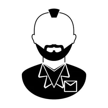 Bearded man with mohawk icon image 스톡 일러스트