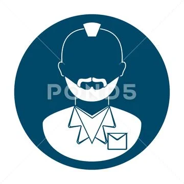 Bearded man with mohawk icon image Stock Illustration