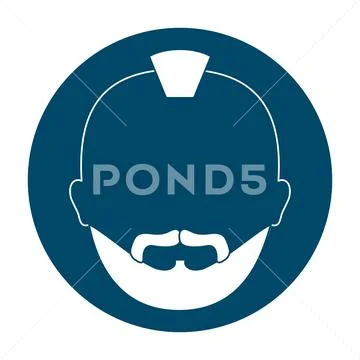Bearded man with mohawk icon image Stock Illustration