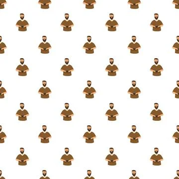 Bearded man playing video games seamless pattern Stock Illustration