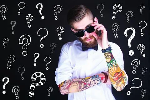 Bearded man portrait Stock Photos
