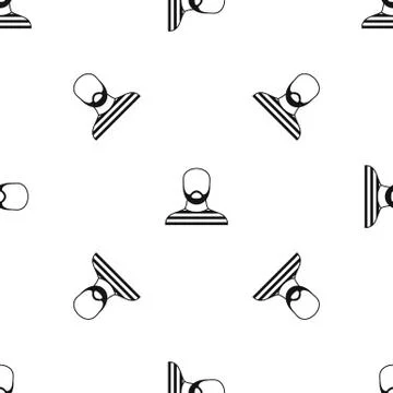 Bearded man in prison garb pattern seamless black Stock Illustration