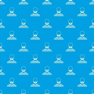 Bearded man in prison garb pattern seamless blue Stock Illustration