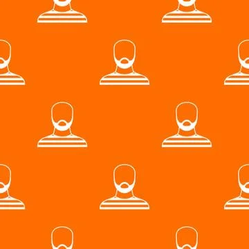 Bearded man in prison garb pattern seamless Stock Illustration