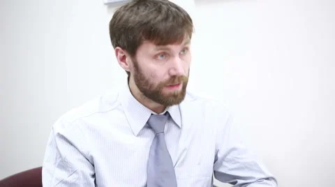 Bearded man psychologist Stock Footage 61814729