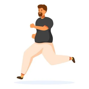 Bearded man running and maintaining healthy lifestyle through exercise Stock Illustration