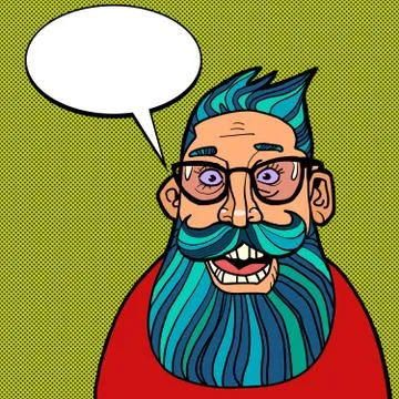 The bearded man says Stock Illustration