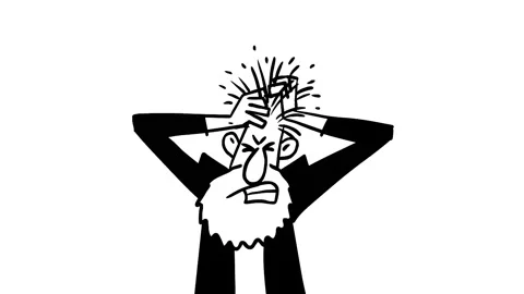 Bearded man scratching his head 4K Stock Footage 222809854